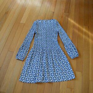 Maje Blue Print Pleated Dress Polyester Size 38 US S